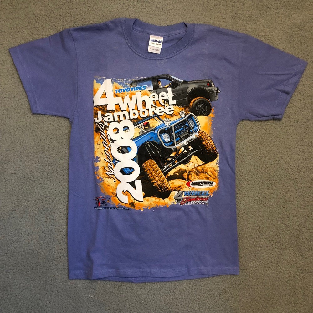 Vtg 2008 4 Wheel Jamboree Nationals T-Shirt Small Blue 4x4 Off Road Truck Tour